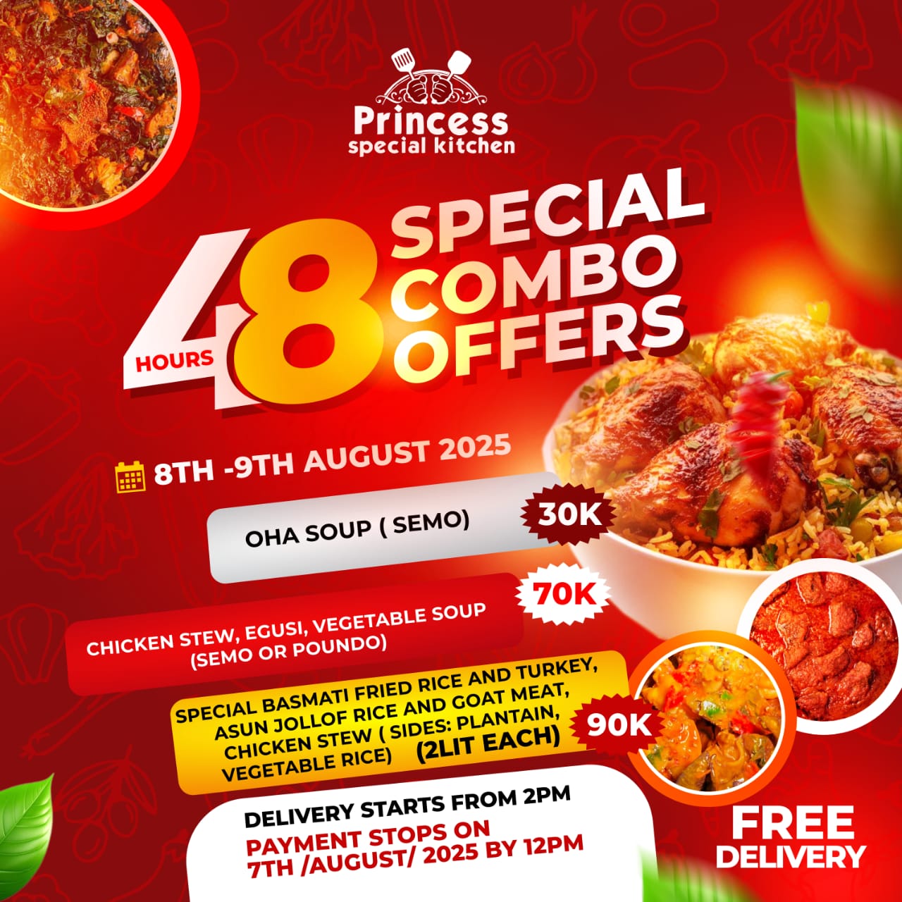 Food Promo design for Princess Special Kitchen